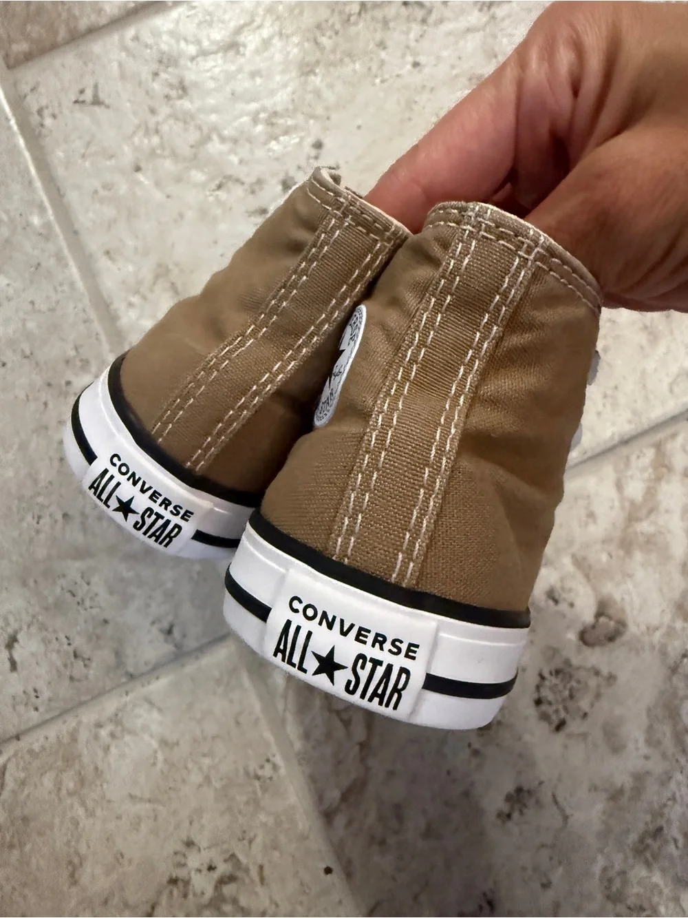 Converse toddler Brown High-Top Canvas Sneakers with White Accents